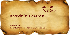 Kadnár Dominik névjegykártya